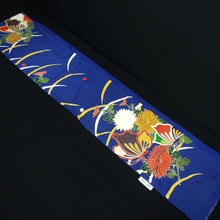 Load image into Gallery viewer, KK1376B7 Silk Kimono Fabric Vintage(1950-1980) Butterfly Blue 65.7x13.4in(167x34cm)
