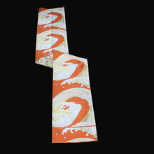 Load image into Gallery viewer, BB10091AF Silk Obi Fabric Curling Wave Vermillion 79.9x11.0in(203x28cm)
