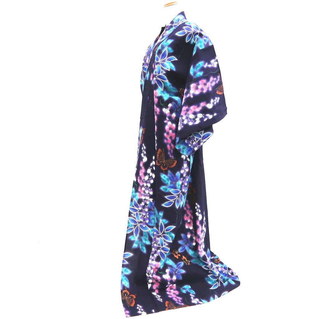 Yukata Navy Butterfly Cotton #10343F3