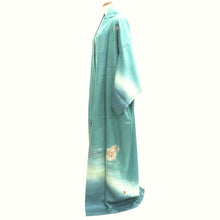 Load image into Gallery viewer, Kimono Light Green Fully Embroidered Camellia Silk #9655J2
