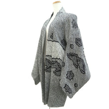 Load image into Gallery viewer, Haori Jacket Black Full Shibori Pine Tree Silk #10709D2
