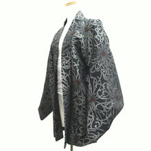 Load image into Gallery viewer, Haori Jacket Vintage(1950-1980) Black Silver Rangiku Silk #10183D5
