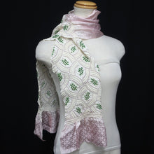 Load image into Gallery viewer, Silk Japanese Obiage Shibori Green 52.8x7.5in(134x19cm) A#10031
