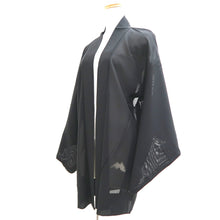 Load image into Gallery viewer, Haori Jacket Black Sheer Mountain Landscape Silk #10960F3
