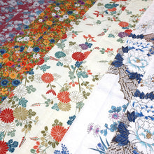 Load image into Gallery viewer, CC1006C1 Silk 8pcs Bundle Kimono Fabric White Orange 53.1x4.7in(135x12cm)
