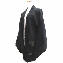 Load image into Gallery viewer, Haori Jacket Vintage(1950-1980) Black See-Through Rangiku Silk #10228E2
