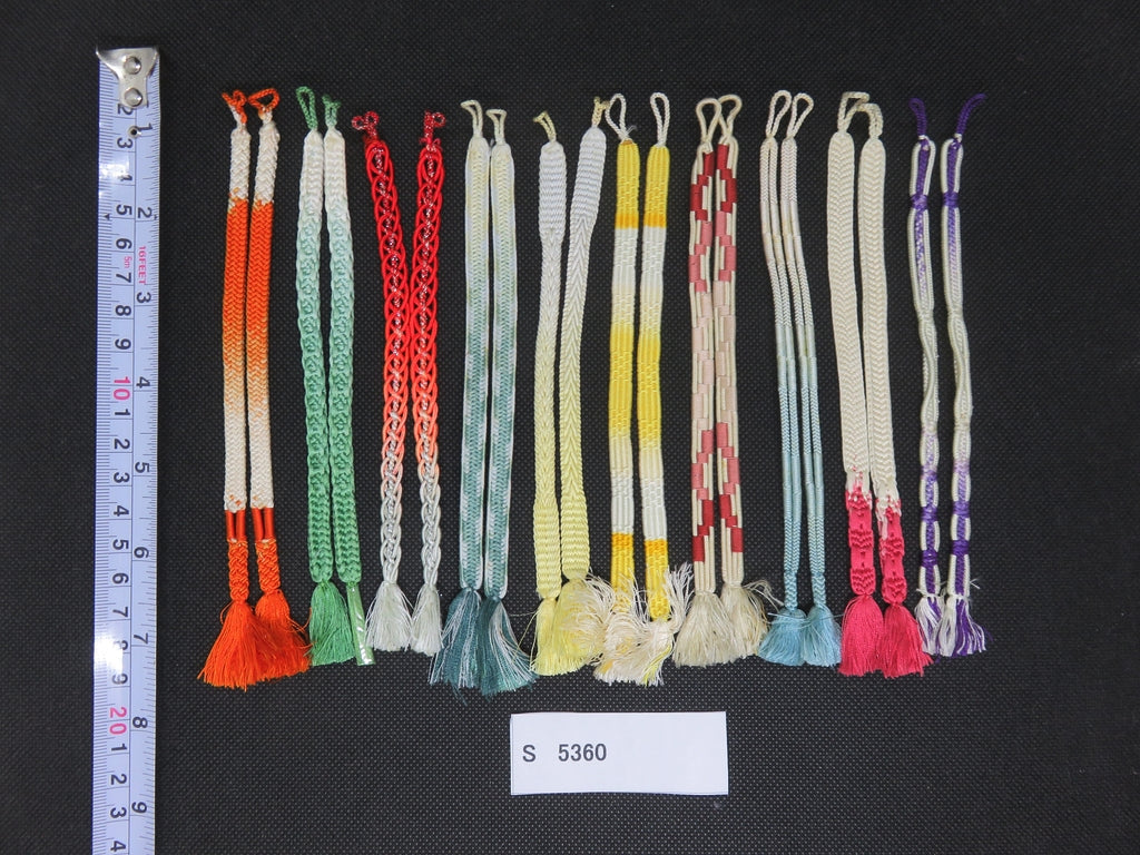 S#5360 Silk Haori Himo Flat Braid 10pcs Bundle Pack