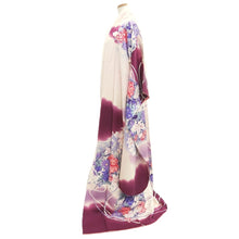 Load image into Gallery viewer, Furisode Purple Floral pattern Silk #11091B1
