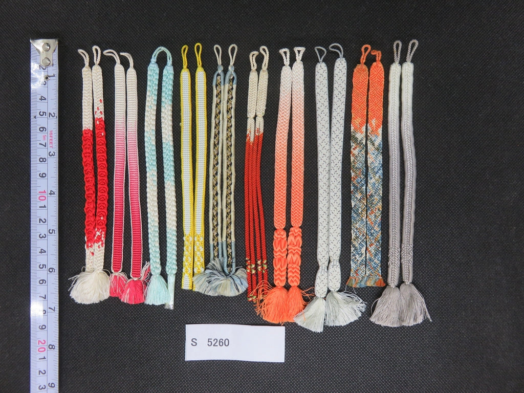 S#5260 Silk Haori Himo Flat Braid 10pcs Bundle Pack