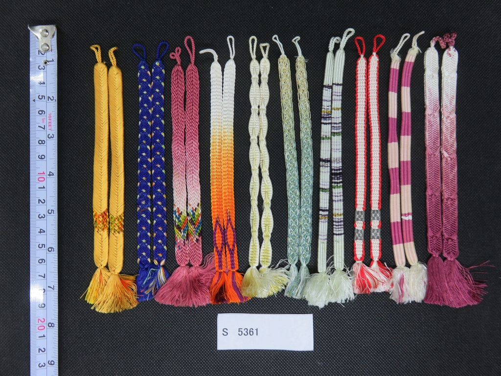 S#5361 Silk Haori Himo Flat Braid 10pcs Bundle Pack