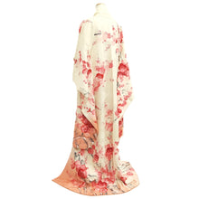 Load image into Gallery viewer, Furisode White Pink Plum blossom Branch Silk #10541B3
