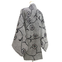 Load image into Gallery viewer, Haori Jacket Black Full Shibori Flower Silk #10699D1
