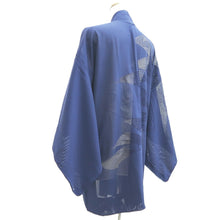 Load image into Gallery viewer, Haori Jacket Blue Sheer Folding Fan Silk #10900E5
