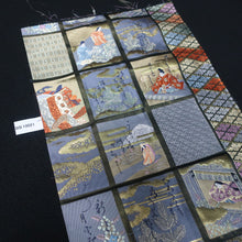 Load image into Gallery viewer, BB10021AC Silk Obi Fabric Heian Princess Dark Blue 51.6x11.0in(131x28cm)
