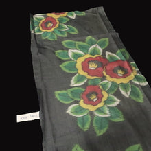 Load image into Gallery viewer, KK1471A2 Silk Kimono Fabric Vintage(1920-1950) Meisen Black 57.1x13.0in(145x33cm)
