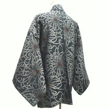 Load image into Gallery viewer, Haori Jacket Vintage(1950-1980) Black Silver Rangiku Silk #10183D5
