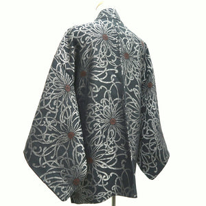 Haori Jacket Vintage(1950-1980) Black Silver Rangiku Silk #10183D5