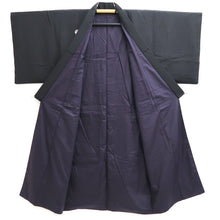 Load image into Gallery viewer, Men's Kimono Vintage(1950-1980) Black Montsuki Habutae Silk #10862E3
