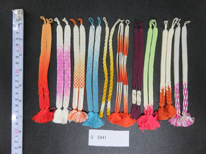 S#5441 Silk Haori Himo Flat Braid 10pcs Bundle Pack