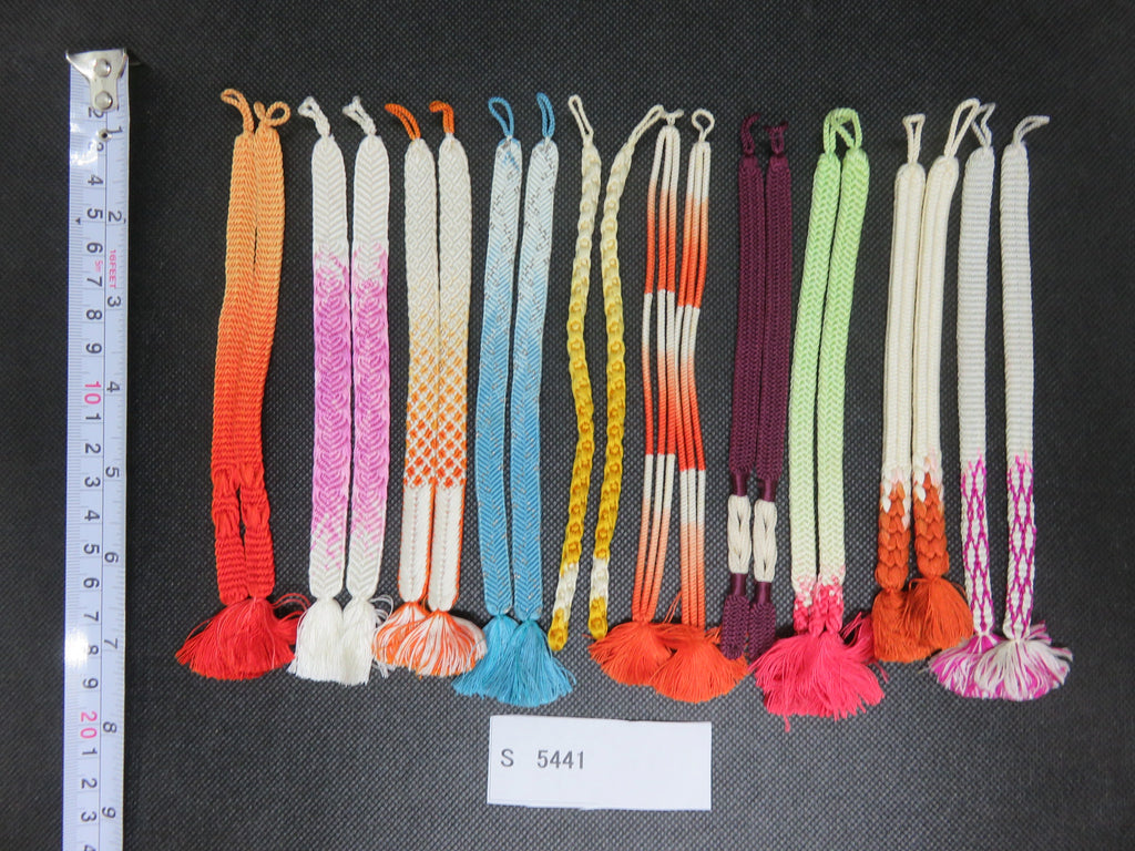 S#5441 Silk Haori Himo Flat Braid 10pcs Bundle Pack