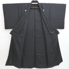 Load image into Gallery viewer, Men&#39;s Kimono Vintage(1950-1980) Black Montsuki Habutae Silk #9968C1
