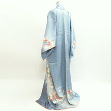 Load image into Gallery viewer, Kimono Light Blue Chrysanthemum Silk #9923B4
