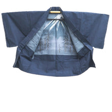 Load image into Gallery viewer, Men's Haori Vintage(1950-1980) Dark Blue Mt. Fuji Silk #10637C4

