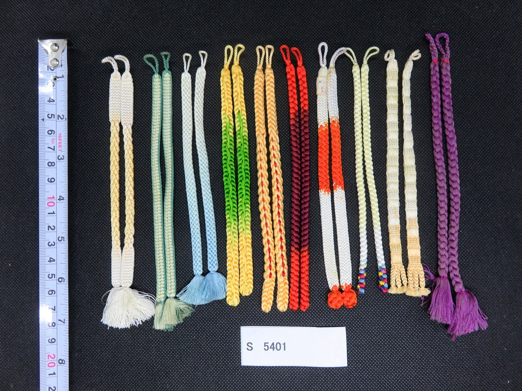 S#5401 Silk Haori Himo Flat Braid 10pcs Bundle Pack
