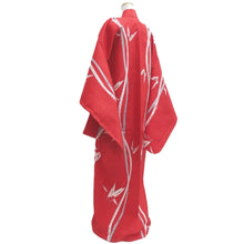 Load image into Gallery viewer, Kimono Vintage(1920-1950) Red Meisen Bamboo Silk #10765D4
