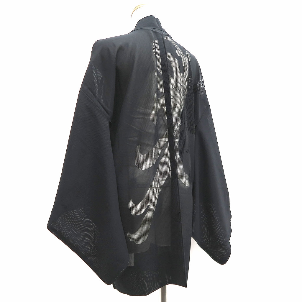 Haori Jacket Vintage(1950-1980) Black See-Through Rangiku Silk #10228E2