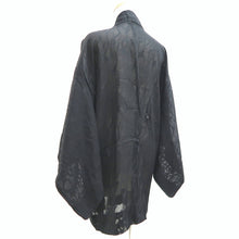 Load image into Gallery viewer, Haori Jacket Vintage(1950-1980) Black Sheer Botanical Silk #10970F3
