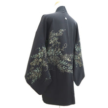 Load image into Gallery viewer, Haori Jacket Vintage(1950-1980) Black Gold Botanical Silk #10990F4
