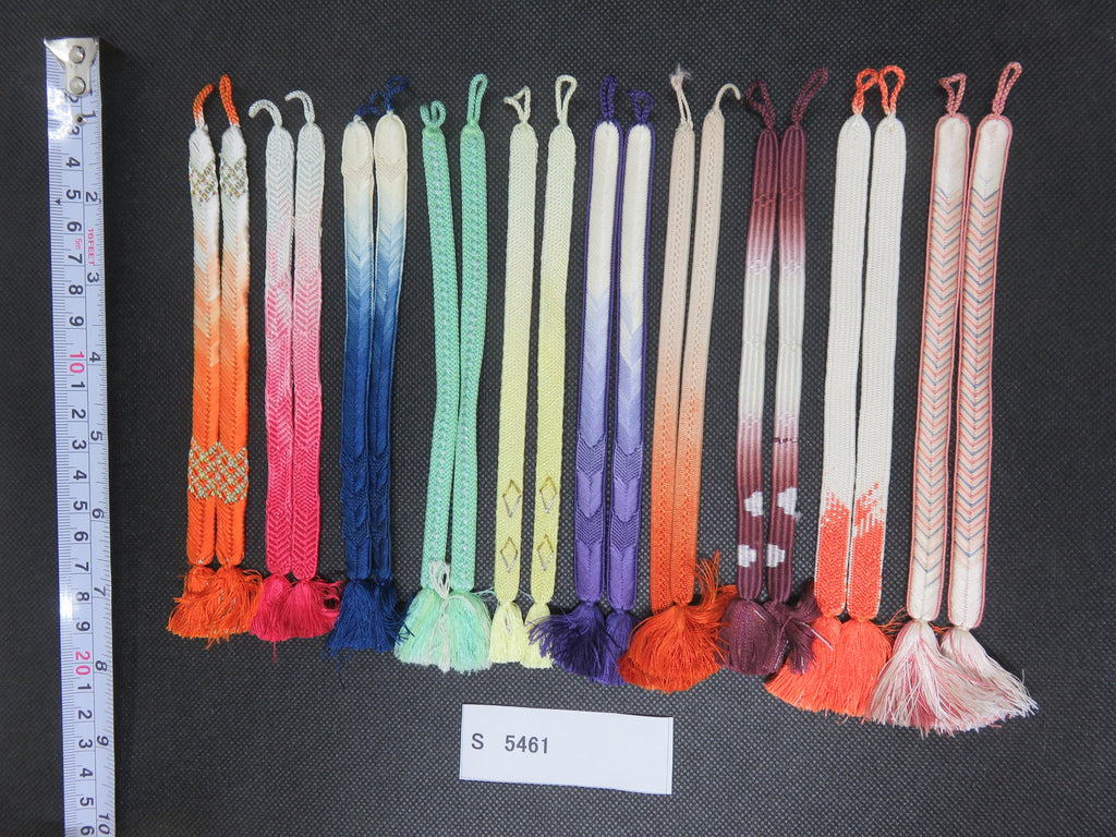S#5461 Silk Haori Himo Flat Braid 10pcs Bundle Pack