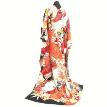 Load image into Gallery viewer, Furisode Vintage(1920-1950) Black Crane Birds Silk #9952Z1
