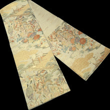 Load image into Gallery viewer, Fukuro Obi Gold Heian Period Aristocrats Silk BB269V5
