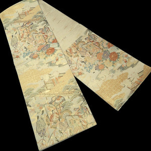 Fukuro Obi Gold Heian Period Aristocrats Silk BB269V5