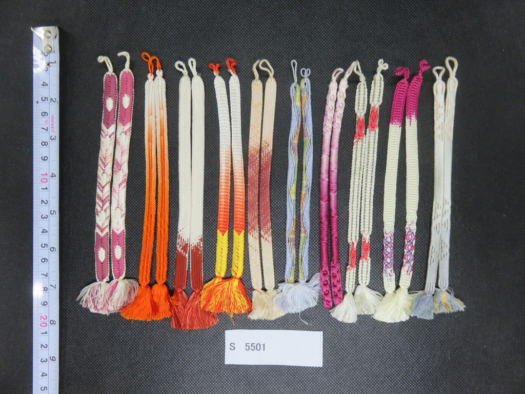 S#5501 Silk Haori Himo Flat Braid 10pcs Bundle Pack