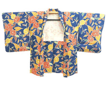 Load image into Gallery viewer, Haori Jacket Blue Floral pattern Silk #10940F1
