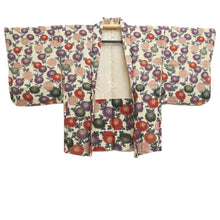 Load image into Gallery viewer, Haori Jacket Vintage(1920-1950) Cream white Chrysanthemum Silk #10619C3
