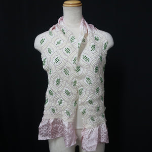 Silk Japanese Obiage Shibori Green 52.8x7.5in(134x19cm) A#10031