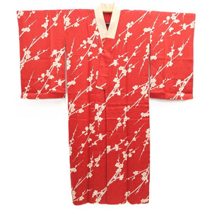 Juban Vintage(1950-1980) Red Plum blossom Silk #10502B1
