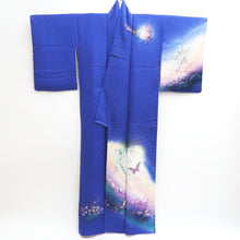 Load image into Gallery viewer, Kimono Blue Butterfly Hand painted Silk #9665J3
