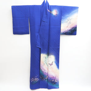 Kimono Blue Butterfly Hand painted Silk #9665J3