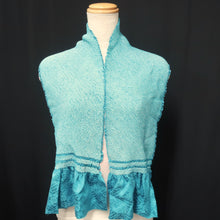 Load image into Gallery viewer, Silk Japanese Obiage Full Shibori Blue 45.7x7.5in(116x19cm) A#10011
