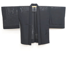 Load image into Gallery viewer, Haori Jacket Vintage(1950-1980) Black See-Through Leaves Silk #10629C3
