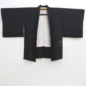 Haori Jacket Vintage(1950-1980) Black Shibori Tree Silk #9736A2