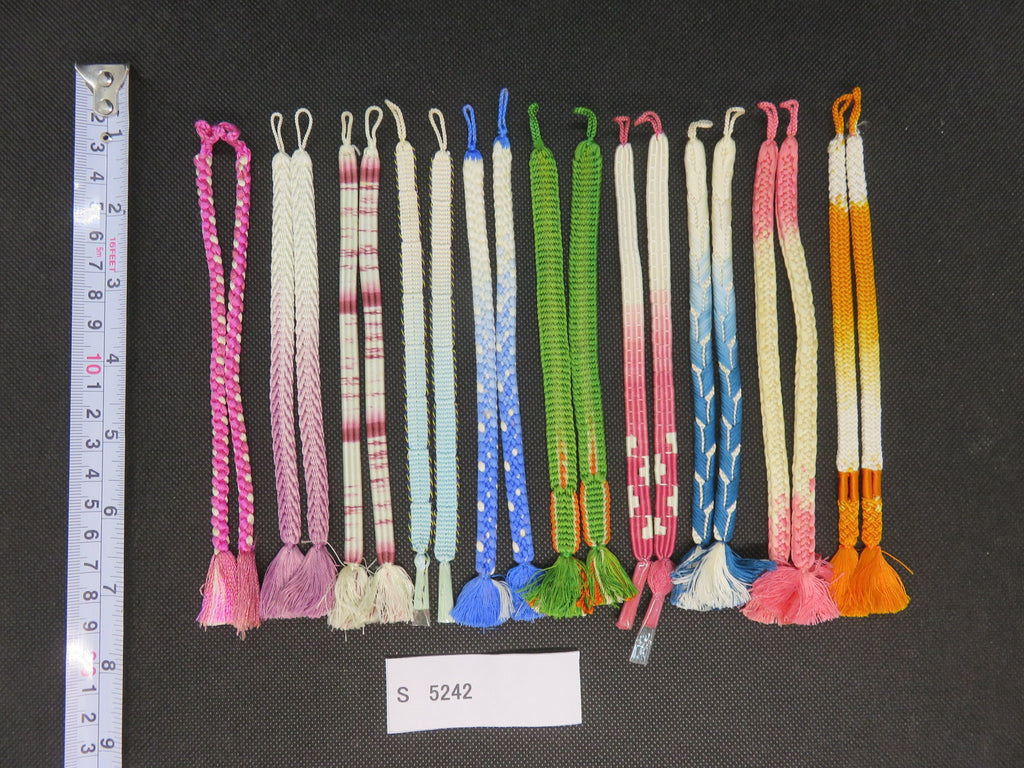 S#5242 Silk Haori Himo Flat Braid 10pcs Bundle Pack