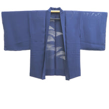 Load image into Gallery viewer, Haori Jacket Blue Sheer Folding Fan Silk #10900E5
