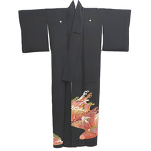 Load image into Gallery viewer, Tomesode Black Wave Tall Silk #10390F5
