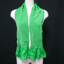 Load image into Gallery viewer, Silk Japanese Obiage Shibori Green 49.6x5.9in(126x15cm) A#10051
